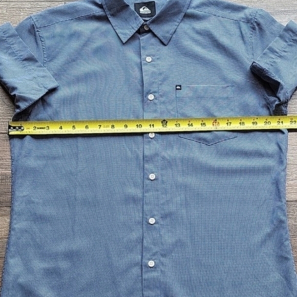 Quiksilver Blue & White Windowpane Plaid Short Sleeve Soft Modal Blend Shirt, S - Picture 6 of 13
